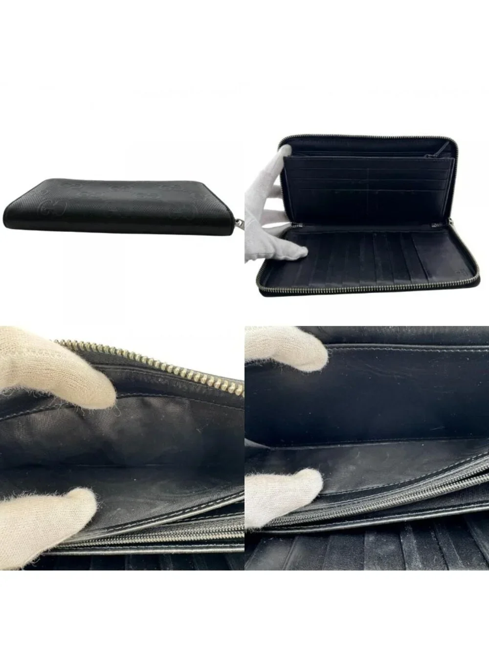 Gucci Zip Around Organizer GG Embossed Wallet